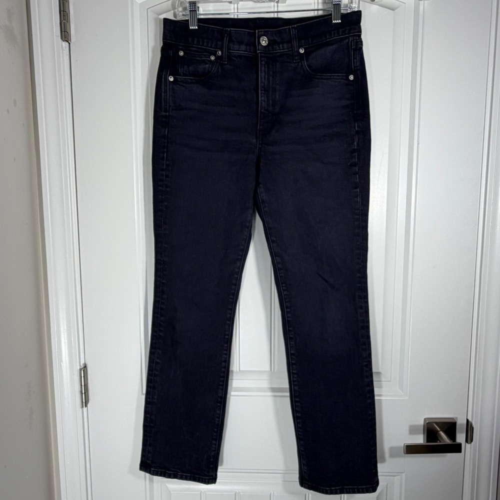 AYR The LaLa Jeans Womens 30S Washed Black Straight Leg High Rise Denim LA Made